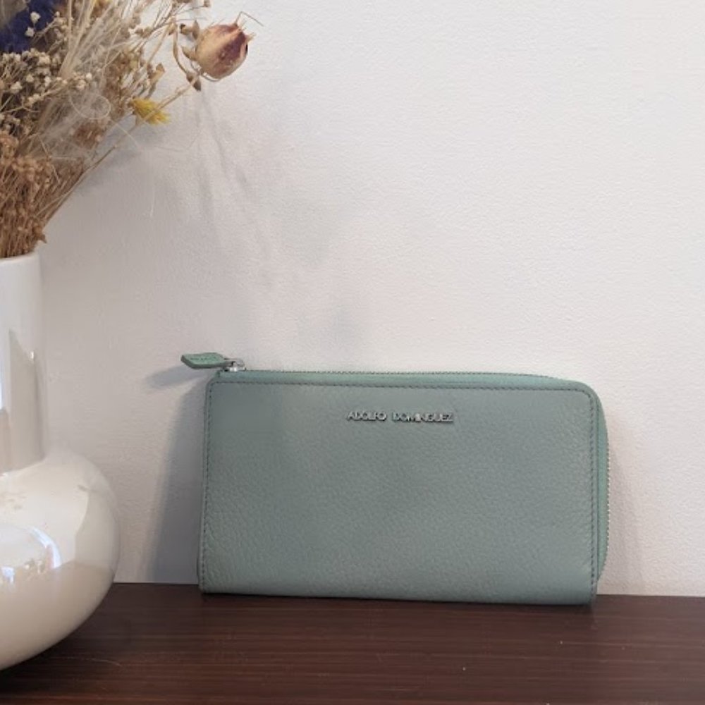 Adolfo Dominguez Turquoise Seafoam Wallet